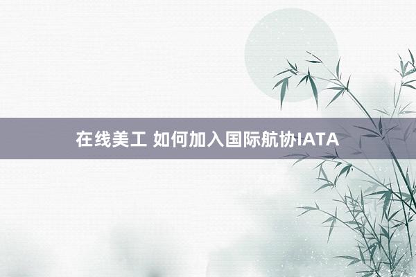 在线美工 如何加入国际航协IATA